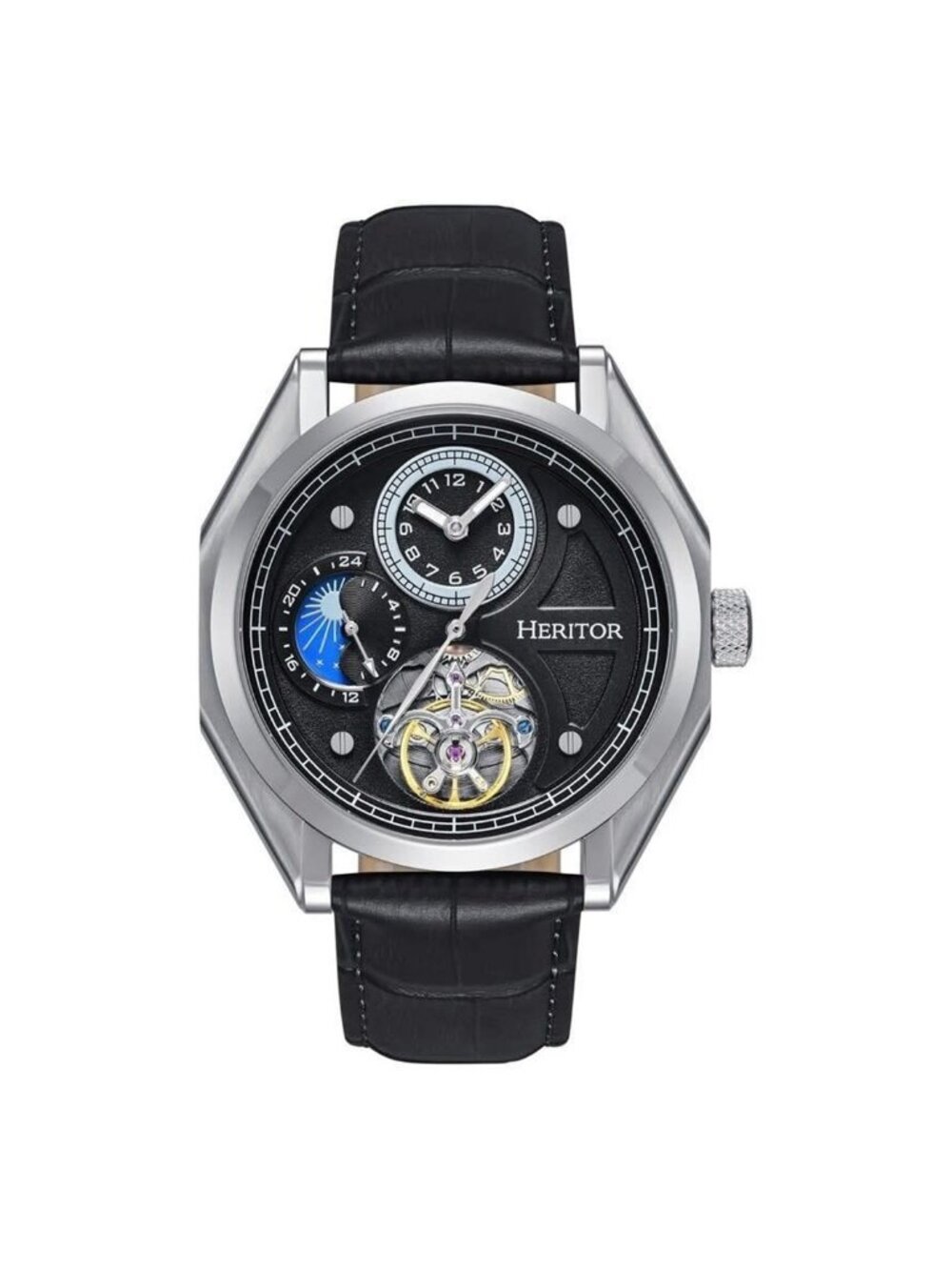 NWT Heritor Antoni Automatic Black Dial Men's Watch